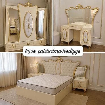 retro mebel: 890azn yataq mebeli desti çox səliqəli işlənib Çatdırılma hədiyyə🎁 — 1