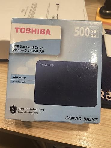 hdd 2 t: Toshiba Canvio Basics xarici sərt disk - Tutum: 500 GB - İnterfeys — 1