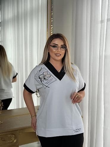 kana korsa: Qadınlar üçün iki parçalı kostyum dəsti - Üst: V-yaxalı, qısa qol — 6