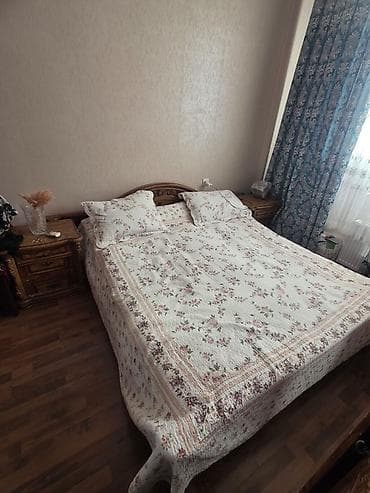 Yataq otağı mebel dəsti - Iki nəfərlik taxta çarpayı (başlıqla) - 2 — 1
