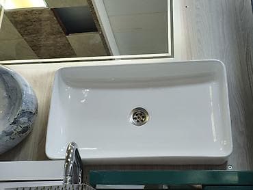 Müasir dizaynlı düzbucaqlı seramik üzlük hövzə (lavabo) - Material