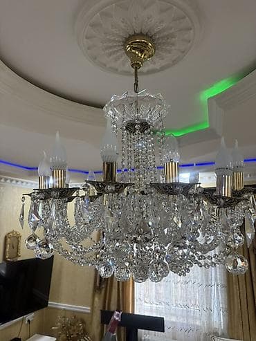 ucuz lüsturlar: Çılçıraq, 10 və daha çox lampa, Xrustal — 2