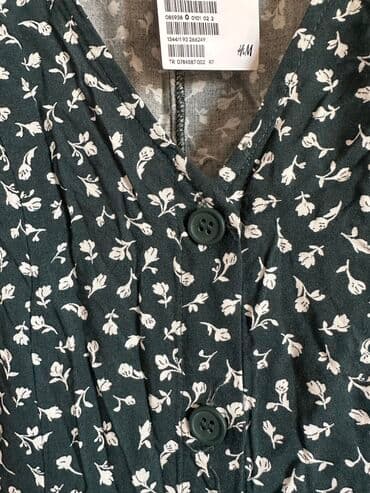 Кофты, свитеры: Hm dress green flower yasil gullu — 3