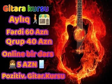 ​Gitara kursu 🎸🤩🎸🎸🎸 ​✅Dərslər həftədə 2 dəfə, hər dərs 1 saat ​✅Fərdi