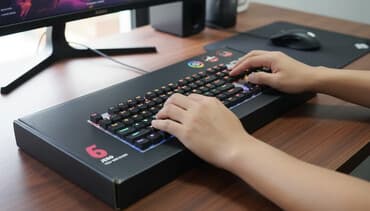 klaviatura satışı: Mexaniki klavyatura usb ilə yenidir RGB satış mağazadadır metro — 2