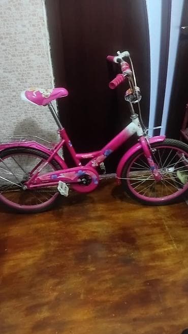 velosiped 20 lik: Uşaq velosipedi – qızlar üçün, 20" təkər ölçüsü - Rəng: çəhrayı, çiçək — 1