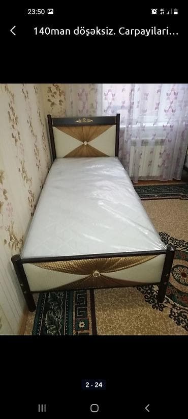 Новый, Односпальная кровать, Без подьемного механизма, С матрасом, Без выдвижных ящиков, Азербайджан — 1