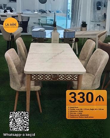 Açılan, Dördbucaq masa, 4 stul — 1