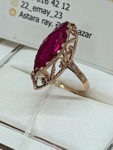 black afgano ətir: Üzük, Çəhrayı qızıl, 583 Əyar, Yaqut — 3