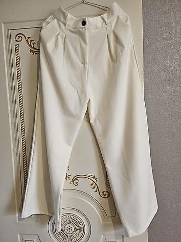 ağ şalvar: Ağ rəngli qadın şalvar - Klassik, düz kəsim; yüngül konusvari balaq - — 1