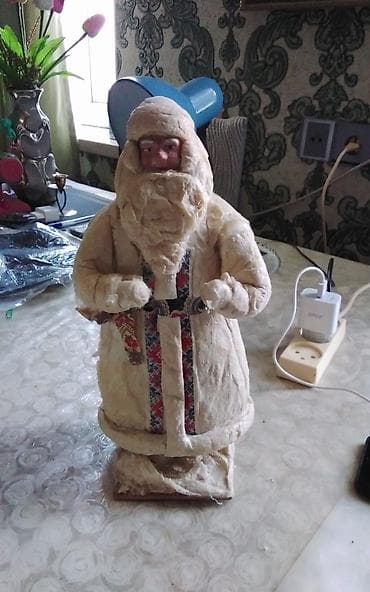 santa klaus: Antikvar şaxta baba,vəziyyəti sazdır - Təxminən 35–40 sm hündürlükdə — 1