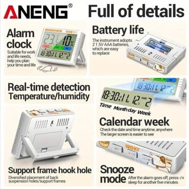 ağıllı şap: Termo-hiqrometr. Model: ANENG AP-01 Çox səhnəli termometr-hiqrometr — 4