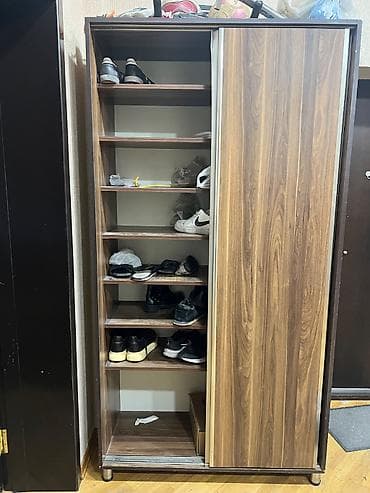 ayyaqabi dolabi: İşlənmiş, 2 qapılı, Qəhvəyi, Taxta Ayaqqabı dolabı — 2