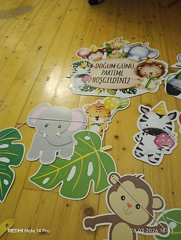 ip: Uşaq doğum günü üçün “Jungle/Safari” bəzək dəsti - Mövzu: meşə/safari — 5