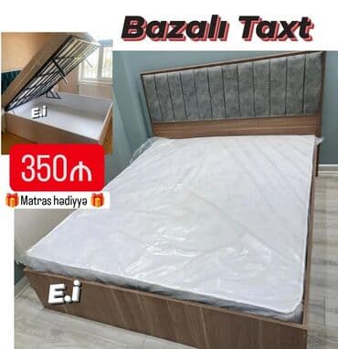 taxt ucun matras: Yeni, İkinəfərlik çarpayı, Bazalı, Matras ilə, Siyirməsiz, Azərbaycan — 1