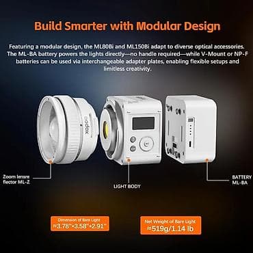 video light: Godox ML80Bi – kompakt, modullu, iki rəng temperaturlu COB LED işıq — 4