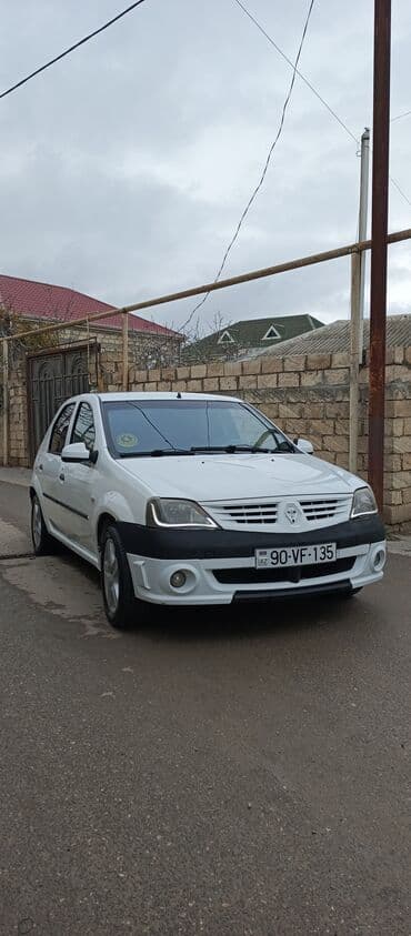 şkoda: Renault Logan sedan – ağ rəng, 4 qapı, AZ nömrə nişanı 90-VF-135 — 2