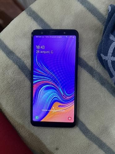 samsung netbook: Samsung Galaxy A7 2018, 64 GB, rəng - Qara, İki sim kartlı — 2