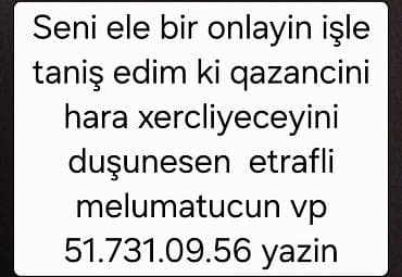 Onlayn iş təklifi - Tamamilə onlayn, məsafədən görülən iş - Ətraflı