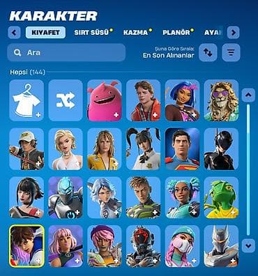 fortnite hesab: Fortnite Oyun hesab 738 skinli hesab 800V bucks var icinde 144 — 2