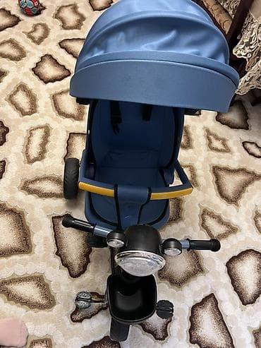 uşaq üçün velosibet: Uşaq üçtəkərli velosiped-araba, mavi rəng. Tezedir, alindi istifade — 3