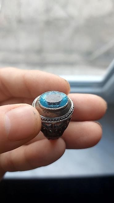 обручальное кольцо: Кольцо, Серебро, Топаз — 9