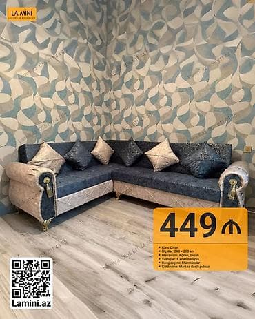 mini pec: Künc divan – La Mini - Ölçü: 280 × 200 sm - Mexanizm: Açılan, bazalı — 1