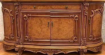 qapi taxta: Klassik üslubda vitrin-buffet dəsti ( 3) - Material: təbii ağac və — 4
