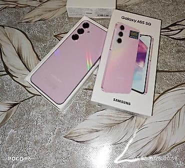 samsung tab: Samsung Galaxy A55 5G, rəng - Çəhrayı, Barmaq izi — 1