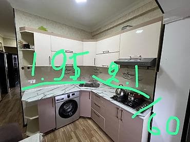 Кухонные гарнитуры: Künc mətbəx mebeli – L formalı dizayn - Ölçülər: sol bucaq üzrə 1.95 — 4