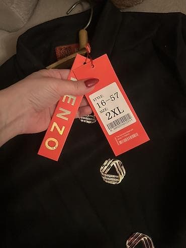 Пиджаки: Qadın şıq pencək – KENZO Paris - Rəng: qara - Model: düz kəsim, qısa — 3