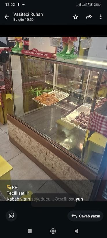 💫RR Tecili satilir Kabab vitrin soyuducu Qiymet 1100 azn uzunu 1.50