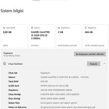 Masaüstü kompüterlər və iş stansiyaları: Masaüstü kompüter dəsti Komponentlər: - Prosessor: Intel Core — 3