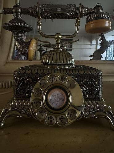 stol üstü lampa: Retro masa telefonu – klassik rotary (fırlanan) yığma diski ilə - — 2