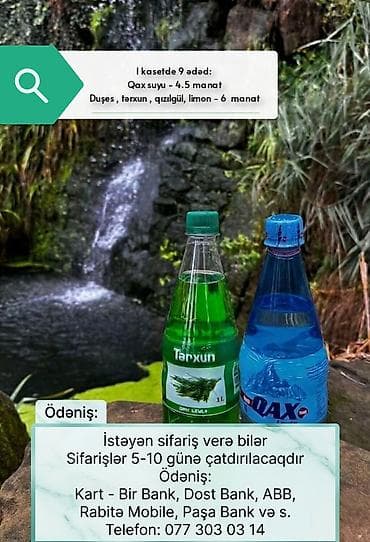 isti su: Məhsul: Qax Leyla suları və limonadları – 1L plastik butulka — 3