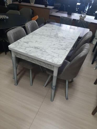 mətbəxt stol stulları: Qonaq otağı üçün, Yeni, Açılan, Dördbucaq masa, 4 stul — 2