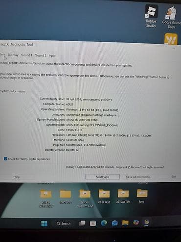 msi 17.3" gl75: İşlənmiş ASUS TUF Gaming, 15.6 ", Intel Core i5, 512 GB, Pulsuz çatdırılma — 9