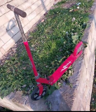 təkər 16 c: Qırmızı rəngli uşaq skuter - Rəng: qırmızı - Mexaniki, 2 təkərli — 2