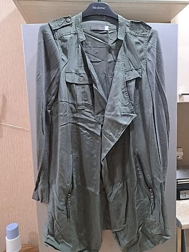 jaket: Mint Velvet qadın üst geyimi – hərbi yaşıl rəngdə uzun — 1