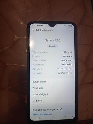 samsung note 10: Samsung Galaxy A10, 32 GB, rəng - Qara, İki sim kartlı — 2