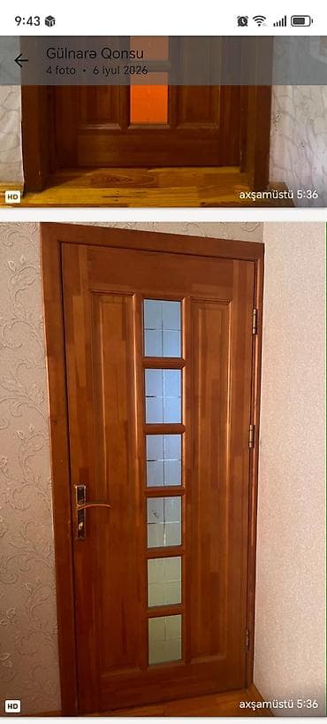 Taxta interyer qapısı 4 ədədi biri 50m - Material: tam ağac (təbii