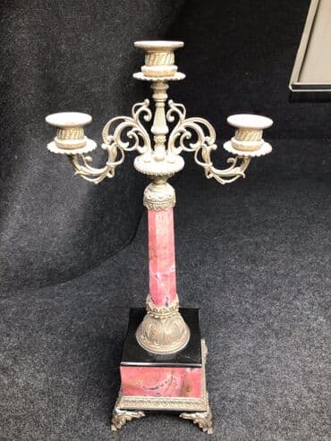 антикварные часы настенные: Mərmər saat ve 2 eded şamdan, təzə kimidir — 4