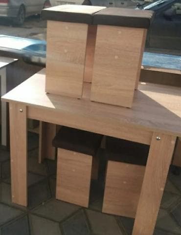rattan stol: Mətbəx üçün, Yeni, Açılmayan, Dördbucaq masa, 4 stul — 4