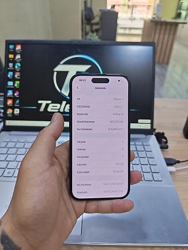 iphone 15 dubai: IPhone 15, 128 GB, Black Titanium, Zəmanət, Simsiz şarj, Face ID — 3