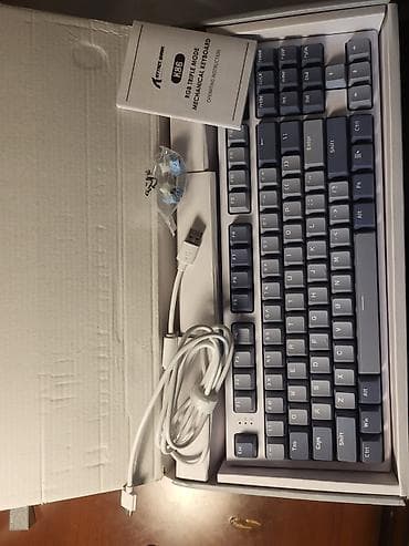 ТВ и видео: Attack Shark K86 Mexanik klaviatura – tam ölçülü, ağ/göy-boz rəng — 7