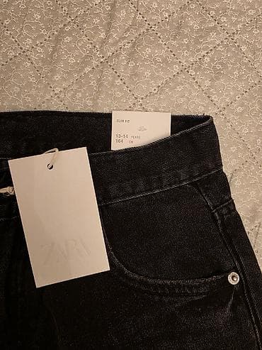 Детская одежда и обувь: ZARA uşaq/genc cins şalvarı - Model: Slim Fit - Ölçü: 13–14 yaş, 164 — 2