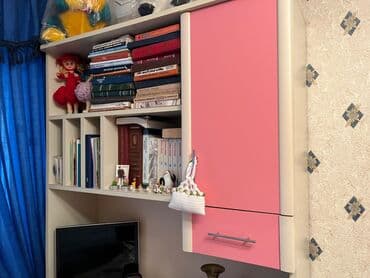 genc qiz otagi: Oğlan və qız üçün, İşlənmiş, Təknəfərlik çarpayı, Yazı masası, Dolab, Komod — 8