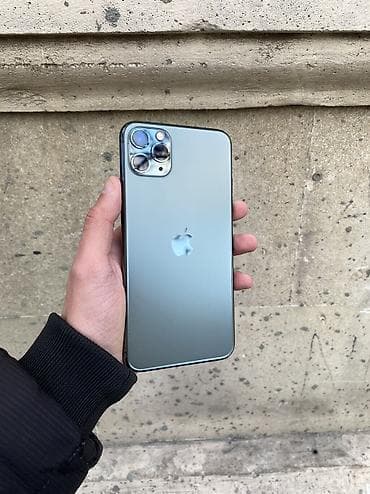 iphone 15 pro qiymet: IPhone 11 Pro Max, 64 GB, Matte Midnight Green, Zəmanət, Simsiz şarj, Face ID — 1