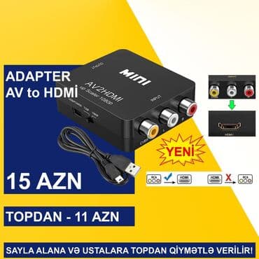 Noutbuklar üçün örtük və çantalar: AV/RCA/Tülpan Adapterlər SAYLA ALANA VƏ USTALARA TOPDAN QİYMƏTLƏ — 3