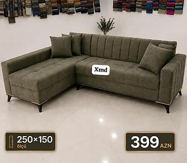 parca: Künc divanı – Xmd model - Ölçü: 250×150 sm - Rəng: zeytun-yaşıl - — 1